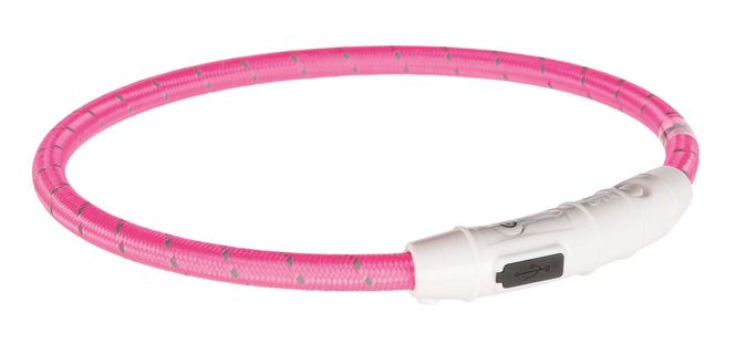 Hovedbilde Lysende Halsbånd Rosa M/USB Lader L/XL 65cm